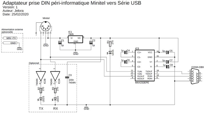Adaptateur prise DIN péri-informatique Minitel vers Série RS232.JPG